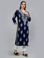 Load image into Gallery viewer, Seva Chikan Hand Embroidered Modal Cotton Lucknowi Chikankari Kurta