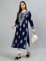 Load image into Gallery viewer, Seva Chikan Hand Embroidered Modal Cotton Lucknowi Chikankari Kurta