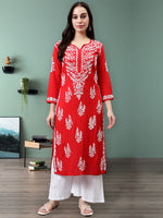 Load image into Gallery viewer, Seva Chikan Hand Embroidered Modal Cotton Lucknowi Chikankari Kurta