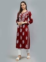 Load image into Gallery viewer, Seva Chikan Hand Embroidered Modal Cotton Lucknowi Chikankari Kurta