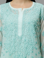 Load image into Gallery viewer, Seva Chikan Hand Embroidered Georgette Chikankari Kurta With Matching Slip