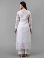 Load image into Gallery viewer, Seva Chikan Hand Embroidered Georgette Chikankari Kurta With Matching Slip