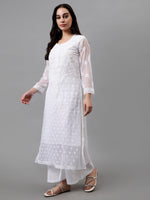 Load image into Gallery viewer, Seva Chikan Hand Embroidered Georgette Chikankari Kurta With Matching Slip