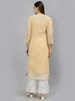 Load image into Gallery viewer, Seva Chikan Hand Embroidered Georgette Chikankari Kurta With Matching Slip