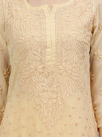 Load image into Gallery viewer, Seva Chikan Hand Embroidered Georgette Chikankari Kurta With Matching Slip