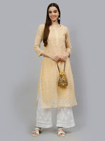 Load image into Gallery viewer, Seva Chikan Hand Embroidered Georgette Chikankari Kurta With Matching Slip