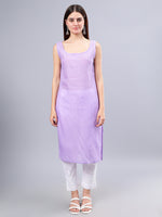 Load image into Gallery viewer, Seva Chikan Hand Embroidered Lavender Georgette Lucknowi Chikankari Kurta With Inner-SCL4487