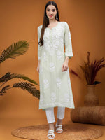 Load image into Gallery viewer, Seva Chikan Hand Embroidered Modal Cotton Lucknowi Chikankari Kurta