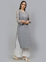 Load image into Gallery viewer, Seva Chikan Hand Embroidered Georgette Lucknowi Chikankari Kurta