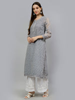 Load image into Gallery viewer, Seva Chikan Hand Embroidered Georgette Lucknowi Chikankari Kurta