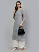 Load image into Gallery viewer, Seva Chikan Hand Embroidered Georgette Lucknowi Chikankari Kurta