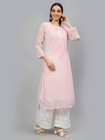 Load image into Gallery viewer, Seva Chikan Hand Embroidered Georgette Lucknowi Chikankari Kurta