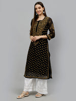 Load image into Gallery viewer, Seva Chikan Hand Embroidered Georgette Lucknowi Chikankari Kurta