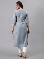 Load image into Gallery viewer, Seva Chikan Hand Embroidered Muslin Lucknowi Chikankari Kurta