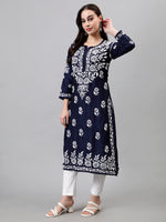 Load image into Gallery viewer, Seva Chikan Hand Embroidered Muslin Lucknowi Chikankari Kurta
