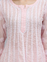 Load image into Gallery viewer, Seva Chikan Hand Embroidered Terivoil Cotton Lucknowi Chikankari Anarkali Kurta