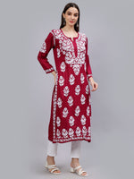 Load image into Gallery viewer, Seva Chikan Hand Embroidered Modal Lucknowi Chikankari Kurta