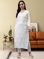 Load image into Gallery viewer, Seva Chikan Hand Embroidered Modal Lucknowi Chikankari Kurta