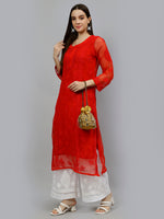 Load image into Gallery viewer, Seva Chikan Hand Embroidered Georgette Lucknowi Chikankari Kurta With Inner