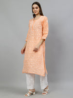 Load image into Gallery viewer, Seva Chikan Hand Embroidered Terivoil Cotton Lucknowi Chikankari Kurta