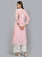 Load image into Gallery viewer, Seva Chikan Hand Embroidered Georgette Chikankari Kurta With Matching Slip