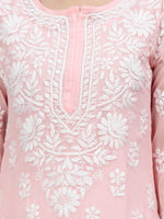 Load image into Gallery viewer, Seva Chikan Hand Embroidered Georgette Chikankari Kurta With Matching Slip