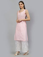 Load image into Gallery viewer, Seva Chikan Hand Embroidered Georgette Chikankari Kurta With Matching Slip