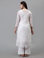 Load image into Gallery viewer, Seva Chikan Hand Embroidered Georgette Chikankari Kurta With Matching Slip