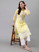 Load image into Gallery viewer, Seva Chikan Hand Embroidered Georgette Chikankari Kurta With Matching Slip