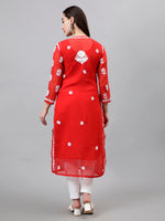 Load image into Gallery viewer, Seva Chikan Hand Embroidered Georgette Chikankari Kurta With Matching Slip