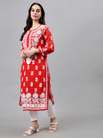 Load image into Gallery viewer, Seva Chikan Hand Embroidered Georgette Chikankari Kurta With Matching Slip