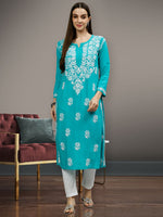Load image into Gallery viewer, Seva Chikan Hand Embroidered Rayon Lucknowi Chikankari Kurta