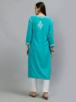 Load image into Gallery viewer, Seva Chikan Hand Embroidered Rayon Lucknowi Chikankari Kurta