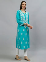 Load image into Gallery viewer, Seva Chikan Hand Embroidered Rayon Lucknowi Chikankari Kurta