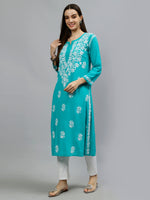 Load image into Gallery viewer, Seva Chikan Hand Embroidered Rayon Lucknowi Chikankari Kurta