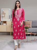 Load image into Gallery viewer, Seva Chikan Hand Embroidered Rayon Lucknowi Chikankari Kurta