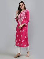 Load image into Gallery viewer, Seva Chikan Hand Embroidered Rayon Lucknowi Chikankari Kurta