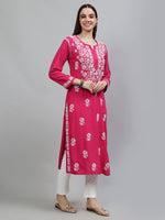 Load image into Gallery viewer, Seva Chikan Hand Embroidered Rayon Lucknowi Chikankari Kurta