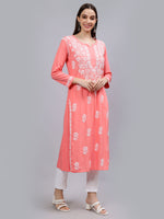 Load image into Gallery viewer, Seva Chikan Hand Embroidered Rayon Lucknowi Chikankari Kurta