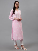 Load image into Gallery viewer, Seva Chikan Hand Embroidered Rayon Lucknowi Chikankari Kurta