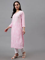 Load image into Gallery viewer, Seva Chikan Hand Embroidered Rayon Lucknowi Chikankari Kurta