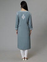 Load image into Gallery viewer, Seva Chikan Hand Embroidered Rayon Lucknowi Chikankari Kurta