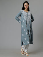 Load image into Gallery viewer, Seva Chikan Hand Embroidered Rayon Lucknowi Chikankari Kurta