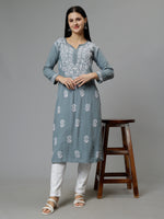 Load image into Gallery viewer, Seva Chikan Hand Embroidered Rayon Lucknowi Chikankari Kurta