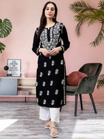 Load image into Gallery viewer, Seva Chikan Hand Embroidered Rayon Lucknowi Chikankari Kurta
