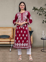 Load image into Gallery viewer, Seva Chikan Hand Embroidered Muslin Lucknowi Chikankari Kurta
