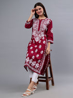 Load image into Gallery viewer, Seva Chikan Hand Embroidered Muslin Lucknowi Chikankari Kurta