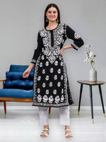 Load image into Gallery viewer, Seva Chikan Hand Embroidered Muslin Lucknowi Chikankari Kurta