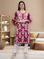 Load image into Gallery viewer, Seva Chikan Hand Embroidered Modal Lucknowi Chikankari Kurta
