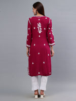 Load image into Gallery viewer, Seva Chikan Hand Embroidered Modal Lucknowi Chikankari Kurta